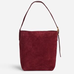 Madewell Medium Essential Bucket Tote in Deep Merlot
